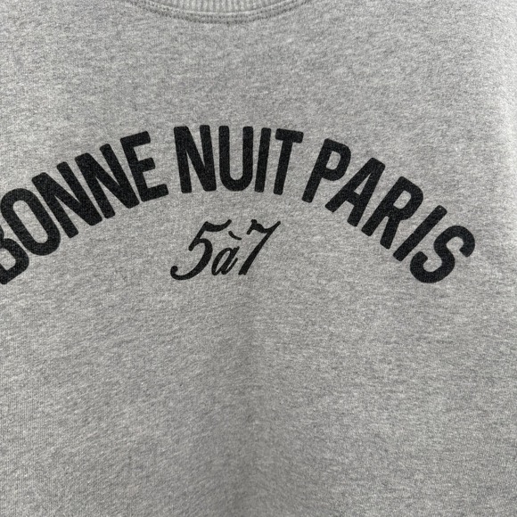 Cinq à Sept Blaise Bonne Nuit Paris Sweatshirt Grey‎ XS Women's Cotton Raw Hem - Picture 3 of 10